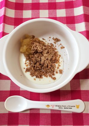 *離乳食*コーンフレーク りんご煮添え-レシピのメイン写真