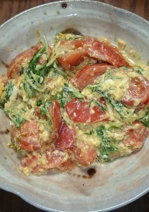 トマトと水菜の卵炒め-レシピのメイン写真