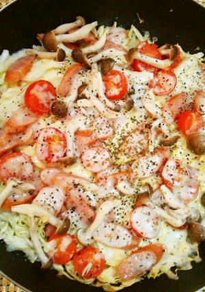 あらびきポーinキャベツピザ-レシピのメイン写真