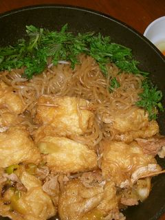 お餅の巾着鍋、すき焼き風で悪くないよ!-レシピのメイン写真