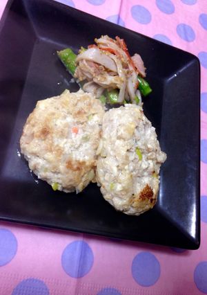 簡単＊残り鶏つみれ種de豆腐ハンバーグ-レシピのメイン写真