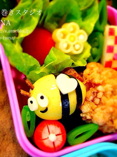 簡単ミニキャラおかず『みつばち』-レシピのメイン写真