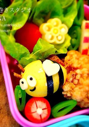 簡単ミニキャラおかず『みつばち』-レシピのメイン写真