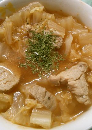簡単　豚肉と　白菜たっぷり　ケチャップ煮-レシピのメイン写真