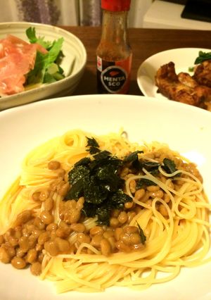 混ぜるだけ!納豆パスタにめんたすこ★-レシピのメイン写真