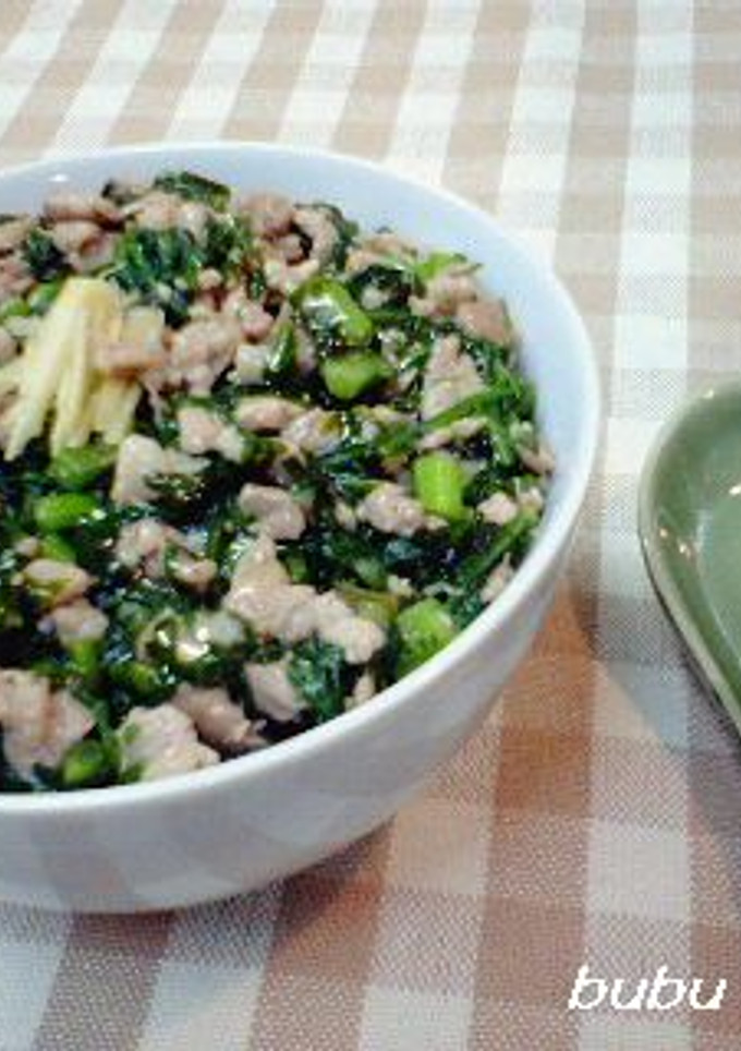 簡単♪豚と春菊の中華風トロトロ丼-レシピのメイン写真
