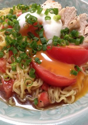 酸味と甘みまろやか☆トマト温玉冷やし中華-レシピのメイン写真