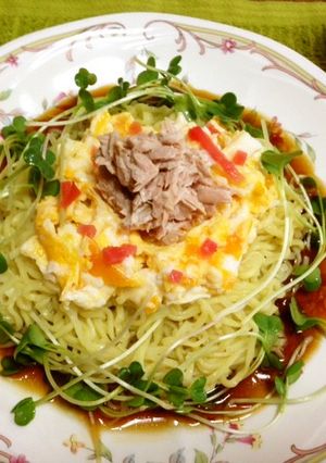 とろとろ玉子とツナマヨ冷麺-レシピのメイン写真