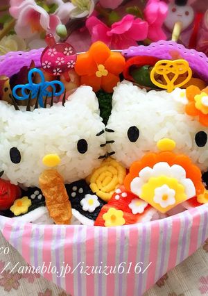 キャラ弁＊キティとダニエルのひな祭り-レシピのメイン写真