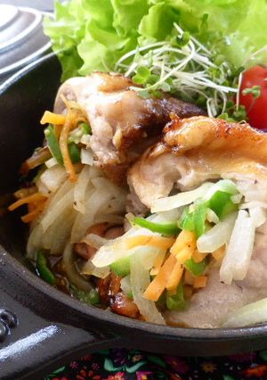 ストウブでチキンの野菜巻き-レシピのメイン写真