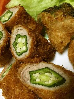 ✿豚薄切り肉de野菜巻きカツ✿-レシピのメイン写真