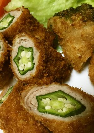 ✿豚薄切り肉de野菜巻きカツ✿-レシピのメイン写真