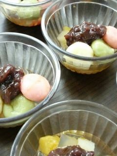 春を感じる❤三色の白玉あんみつ-レシピのメイン写真
