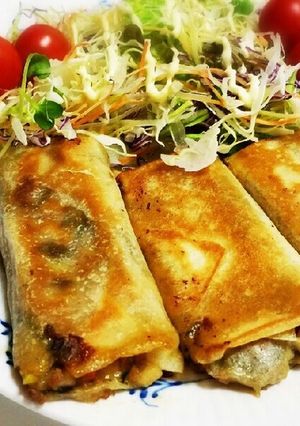 冷蔵庫にある野菜で!ヘルシー焼き春巻き-レシピのメイン写真