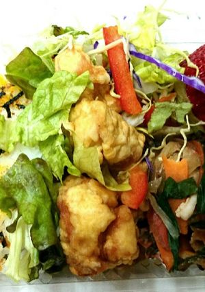 レンジで簡単❗とり天と焼き肉弁当-レシピのメイン写真