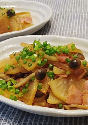 ご飯がすすむ！大根とベーコンの炒め物-レシピのメイン写真