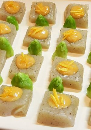 こんにゃくとつぼみ菜のオレンジソース-レシピのメイン写真