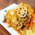 蓮根!豚肉!糸こん!ヘルシー生姜炒め
