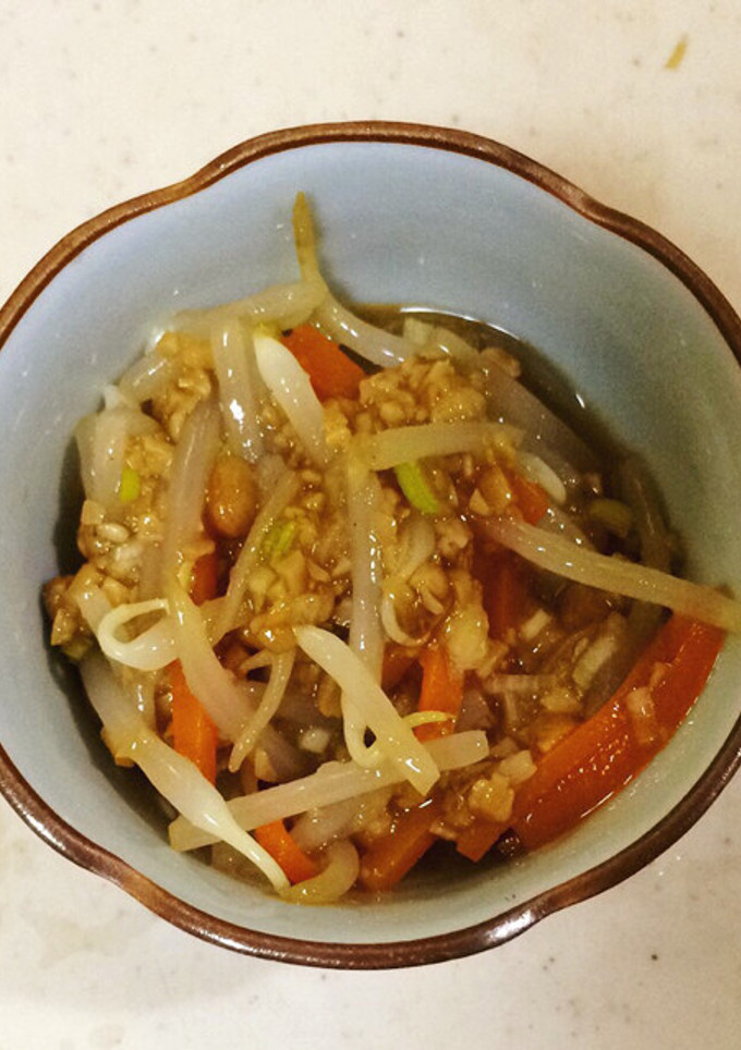 焼肉のタレで！もやしと納豆の和え物-レシピのメイン写真