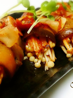 無塩料理☆えのきの茄子ロール!トマト煮込-レシピのメイン写真