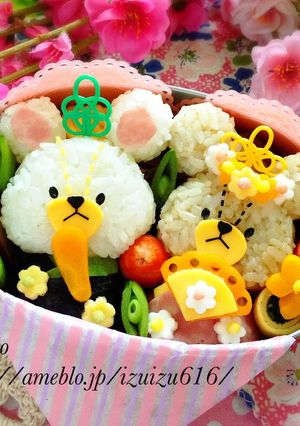 キャラ弁♡ジャッキーとデイビッドひな祭り-レシピのメイン写真