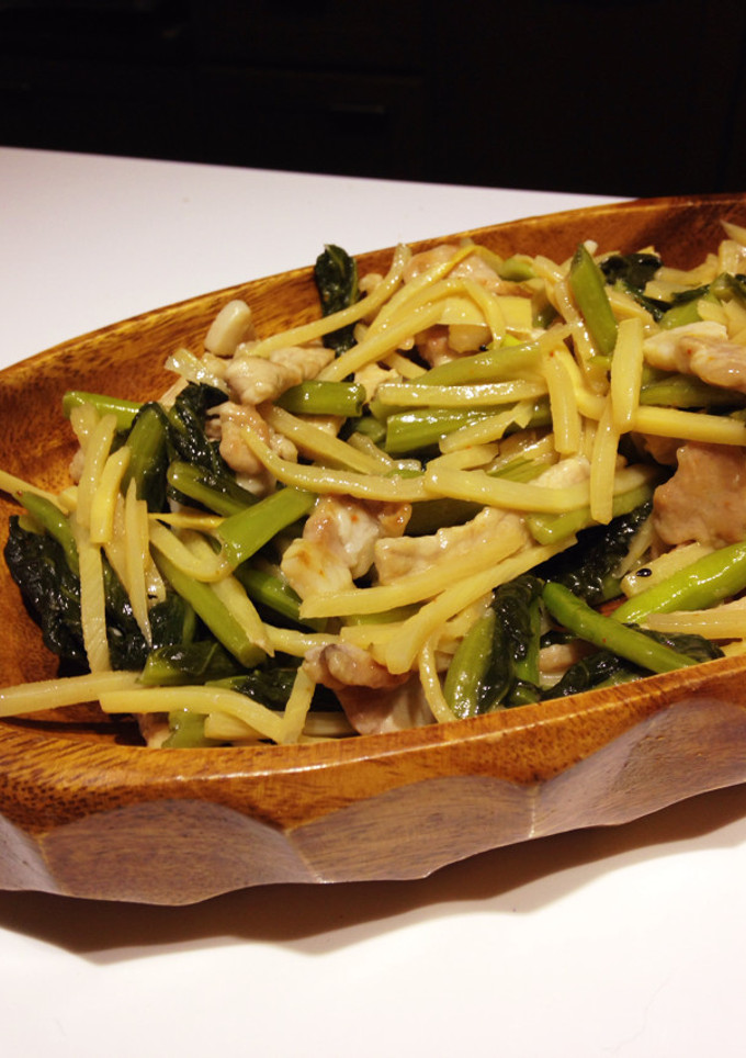 超簡単！豚肉と野沢菜漬けの炒め物-レシピのメイン写真