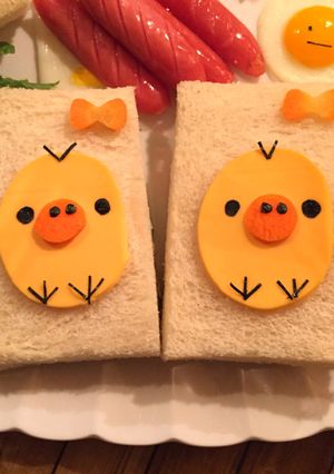 キャラ弁＊スライスチーズでキイロイトリ-レシピのメイン写真