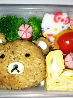 炊き込みご飯でリラックマキャラ弁-レシピのメイン写真