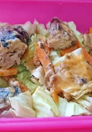 さば缶でちゃんちゃん風レンジ蒸し-レシピのメイン写真