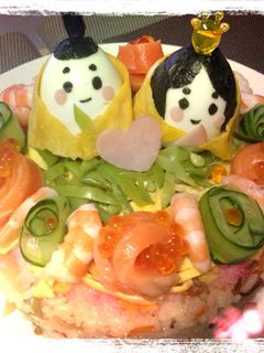 ひな祭り ちらし寿司ケーキ(^^)-レシピのメイン写真