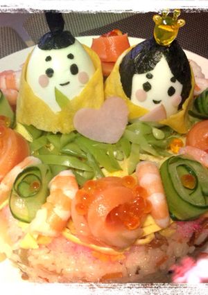 ひな祭り ちらし寿司ケーキ(^^)-レシピのメイン写真