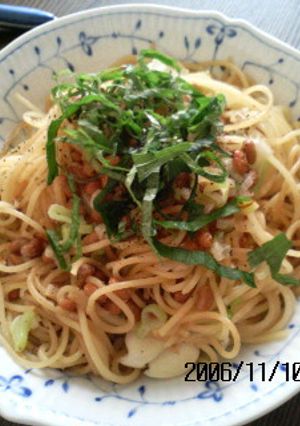 外人さんも大好き！納豆スパゲティー-レシピのメイン写真