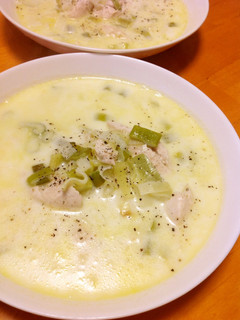 葱と鶏胸ささみのミルクスープ-レシピのメイン写真