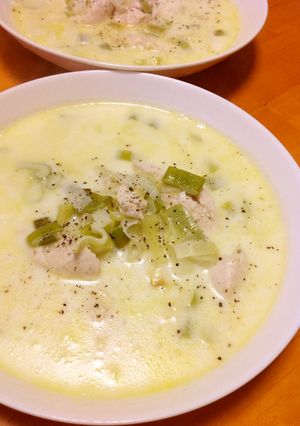 葱と鶏胸ささみのミルクスープ-レシピのメイン写真