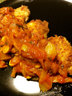 鶏むね肉のパン粉焼き〜トマトソースがけ〜-レシピのメイン写真