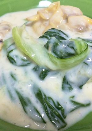 簡単、時短／チンゲンサイのクリーム煮-レシピのメイン写真