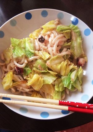 残りもので♪あっさり明太焼きうどん-レシピのメイン写真