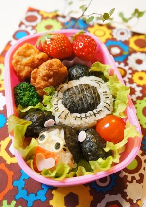 キャラ弁☆わしも＆ひよちゃんおにぎり弁当-レシピのメイン写真
