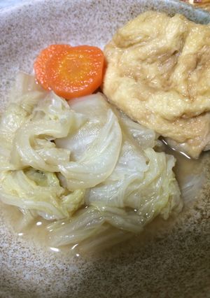 優し〜い味♡⑤白菜,餅巾着,人参の煮物-レシピのメイン写真
