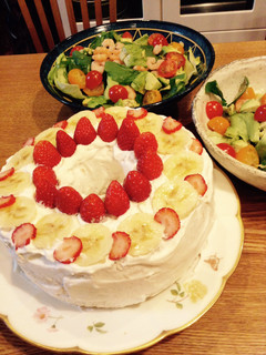 いちごとバナナでケーキデコ♪-レシピのメイン写真