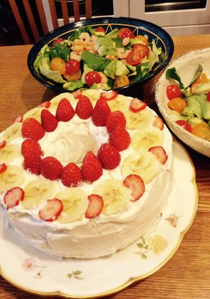いちごとバナナでケーキデコ♪-レシピのメイン写真