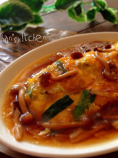 ✿豆腐のニラ玉オムレツ♡キノコあんかけ✿-レシピのメイン写真