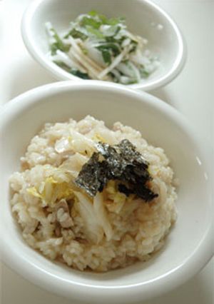 白菜と鶏肉の和風リゾット-レシピのメイン写真