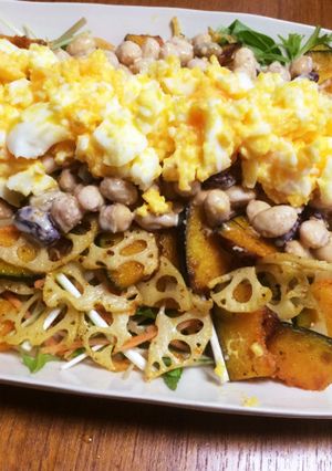 野菜が採れる山盛り野菜サラダ!-レシピのメイン写真