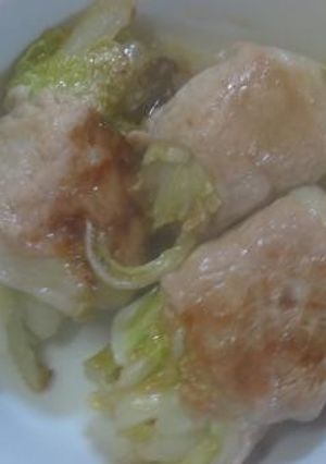 斜め切り白菜を白菜で巻いて豚肉でも巻く-レシピのメイン写真