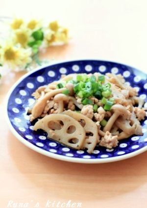 蓮根と鶏ひき肉のオイスター炒め-レシピのメイン写真