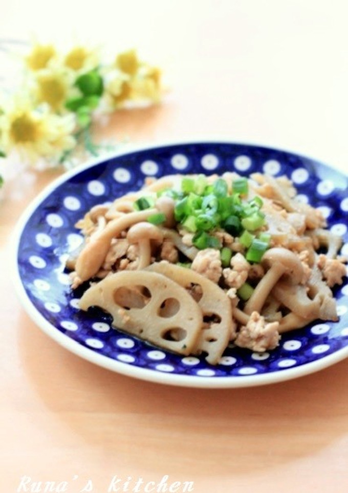 蓮根と鶏ひき肉のオイスター炒め-レシピのメイン写真