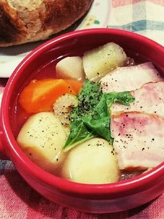 簡単♪厚切りベーコンのポトフ♪白だしで♪-レシピのメイン写真