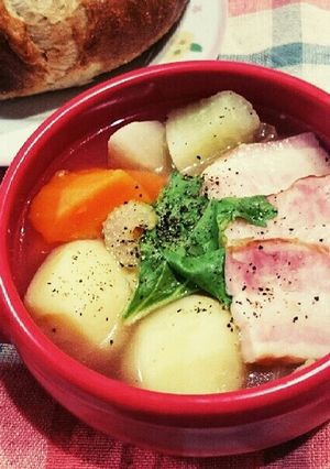 簡単♪厚切りベーコンのポトフ♪白だしで♪-レシピのメイン写真