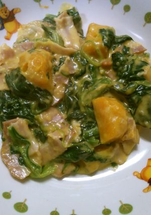 ほうれん草　ベーコンの　クリーム煮♡　　-レシピのメイン写真